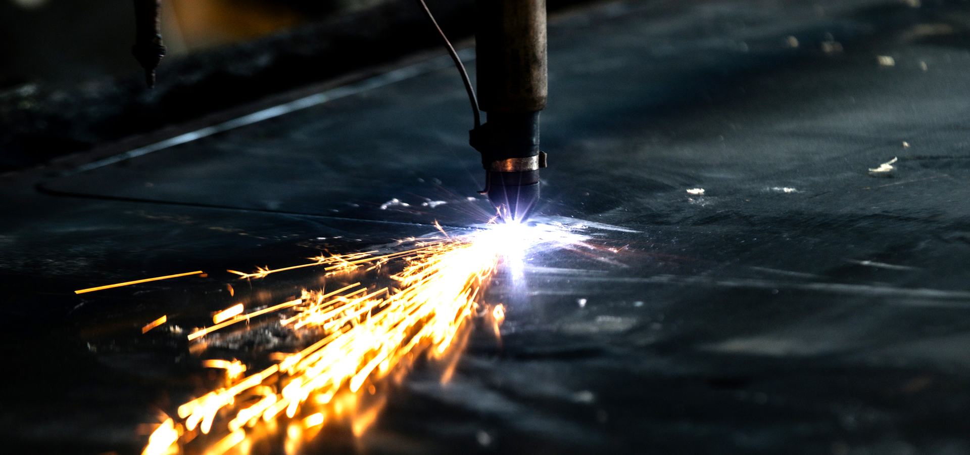 CNC laser cutting a steel profile